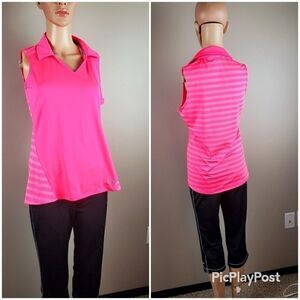 Under Armour Hot Pink Striped Heat Gear Top